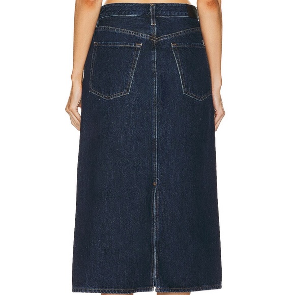 Goldsign denim low slung midi skirt - Picture 2 of 5